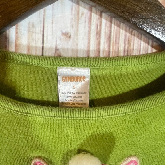Gymboree Winter Cat Double Sleeve Velour Green Dress Size 5 - Picture 2 of 4